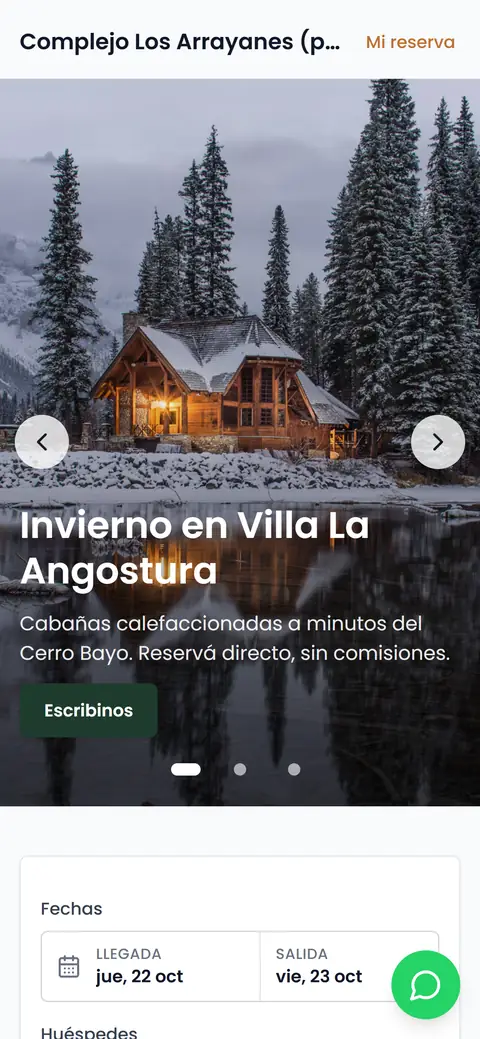 Portada del complejo en el celular